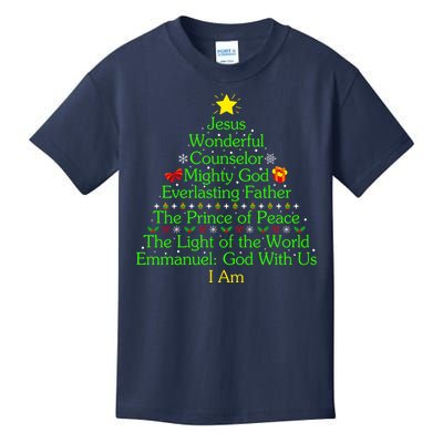 Jesus Wonderful Counselor Bible Verse Jesus Christmas Tree Jesus Star Kids T-Shirt