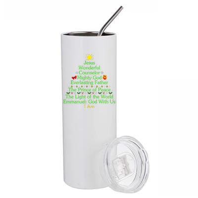 Jesus Wonderful Counselor Bible Verse Jesus Christmas Tree Jesus Star Stainless Steel Tumbler