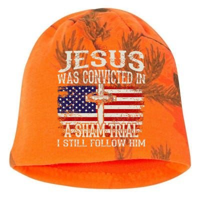 Jesus Was Convicted In A Sham Trial I Still Follow Him Kati - Camo Knit Beanie