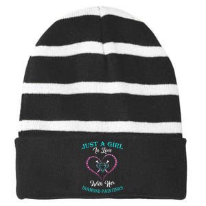 Just With Diamond Painting For Diamond Painting Lover Striped Beanie with Solid Band