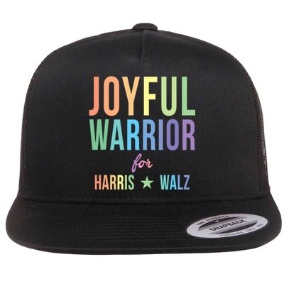 Joyful Warrior For Kamala Harris Tim Walz 2024 Flat Bill Trucker Hat