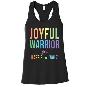 Joyful Warrior For Kamala Harris Tim Walz 2024 Women's Racerback Tank