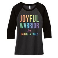 Joyful Warrior For Kamala Harris Tim Walz 2024 Women's Tri-Blend 3/4-Sleeve Raglan Shirt