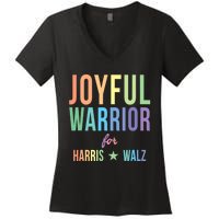 Joyful Warrior For Kamala Harris Tim Walz 2024 Women's V-Neck T-Shirt