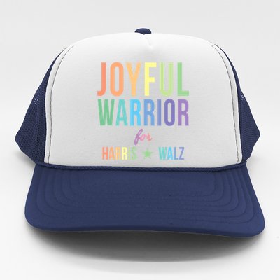 Joyful Warrior For Kamala Harris Tim Walz 2024 Trucker Hat