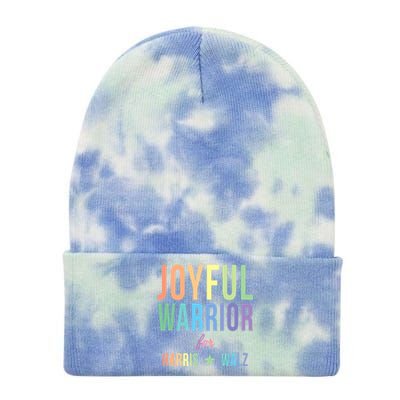 Joyful Warrior For Kamala Harris Tim Walz 2024 Tie Dye 12in Knit Beanie