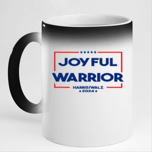 Joyful Warrior For Kamala Harris Tim Walz 2024 11oz Black Color Changing Mug