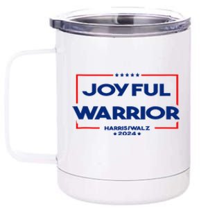 Joyful Warrior For Kamala Harris Tim Walz 2024 12 oz Stainless Steel Tumbler Cup