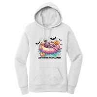 Just Waiting For Halloween Spooky Skeleton Women's Pullover Hoodie