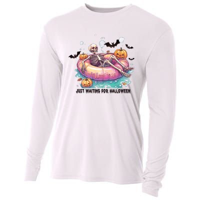 Just Waiting For Halloween Spooky Skeleton Cooling Performance Long Sleeve Crew