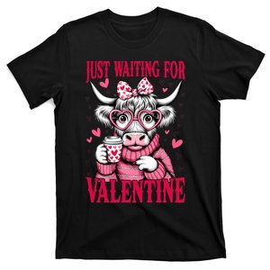 Just Waiting For Valentine Funny Cute Cow Couple T-Shirt