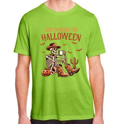 Just Waiting For Halloween Funny Skeleton Western Halloween Gift Adult ChromaSoft Performance T-Shirt