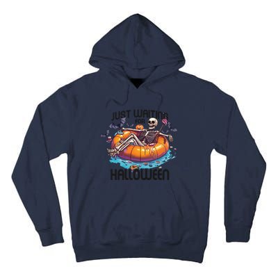 Just Waiting For Halloween Skeleton Funny Tall Hoodie