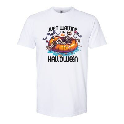 Just Waiting For Halloween Skeleton Funny Softstyle CVC T-Shirt