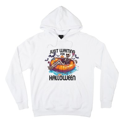 Just Waiting For Halloween Skeleton Funny Hoodie