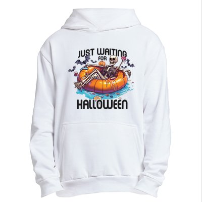 Just Waiting For Halloween Skeleton Funny Urban Pullover Hoodie