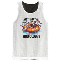 Just Waiting For Halloween Skeleton Funny Mesh Reversible Basketball Jersey Tank