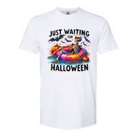 Just Waiting For Halloween Funny Skeleton Spooky Vibe Summer Gift Softstyle CVC T-Shirt