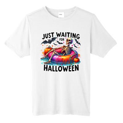 Just Waiting For Halloween Funny Skeleton Spooky Vibe Summer Gift Tall Fusion ChromaSoft Performance T-Shirt