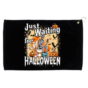 Just Waiting For Halloween Funny Skeleton Halloween Costume Cute Gift Grommeted Golf Towel