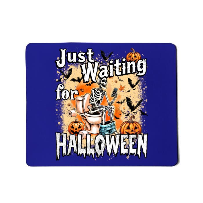 Just Waiting For Halloween Funny Skeleton Halloween Costume Cute Gift Mousepad