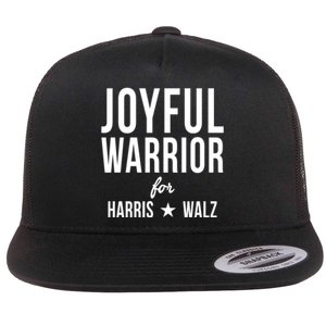 Joyful Warrior For Kamala Harris Tim Walz 2024 Flat Bill Trucker Hat