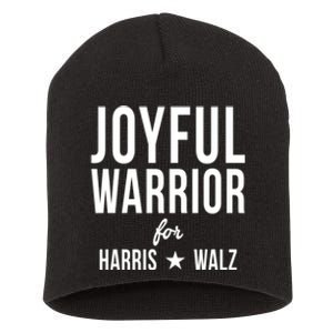 Joyful Warrior For Kamala Harris Tim Walz 2024 Short Acrylic Beanie