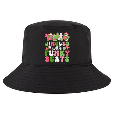 Jingle With Funky Beats Christmas Music Groovy Retro Pink Gift Cool Comfort Performance Bucket Hat