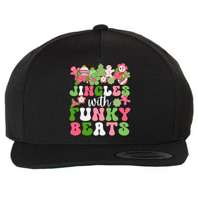 Jingle With Funky Beats Christmas Music Groovy Retro Pink Gift Wool Snapback Cap