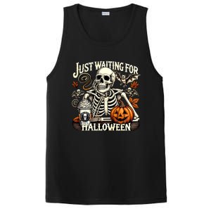 Just Waiting For Halloween Skeleton Coffee Spooky Season Gift PosiCharge Competitor Tank