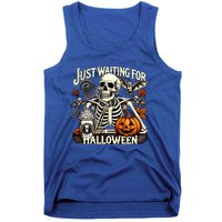 Just Waiting For Halloween Skeleton Coffee Spooky Season Gift Tank Top