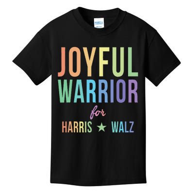 Joyful Warrior For Kamala Harris Tim Walz 2024 Kids T-Shirt