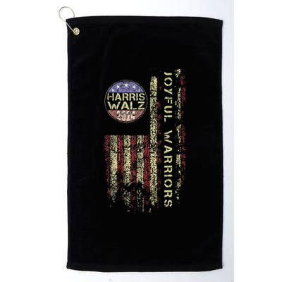 Joyful Warrior For Kamala Harris Tim Walz 2024 Platinum Collection Golf Towel