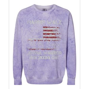 Joyful Warrior For Kamala Harris Tim Walz 2024 Colorblast Crewneck Sweatshirt