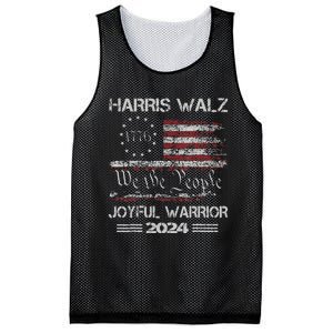 Joyful Warrior For Kamala Harris Tim Walz 2024 Mesh Reversible Basketball Jersey Tank