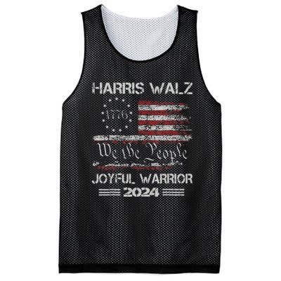 Joyful Warrior For Kamala Harris Tim Walz 2024 Mesh Reversible Basketball Jersey Tank