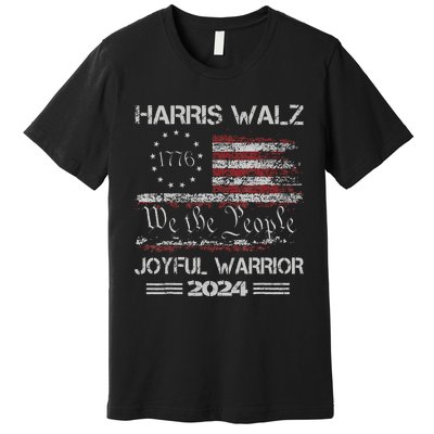 Joyful Warrior For Kamala Harris Tim Walz 2024 Premium T-Shirt