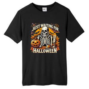 Just Waiting For Halloween Skeleton Coffee Spooky Season Gift Tall Fusion ChromaSoft Performance T-Shirt