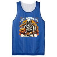 Just Waiting For Halloween Skeleton Coffee Spooky Season Gift Mesh Reversible Basketball Jersey Tank