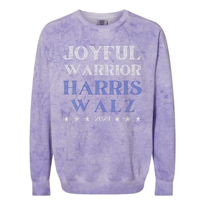 Joyful Warrior For Kamala Harris Tim Walz Waltz 2024 Colorblast Crewneck Sweatshirt