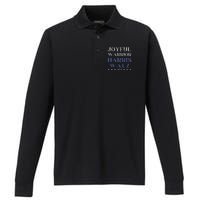 Joyful Warrior For Kamala Harris Tim Walz Waltz 2024 Performance Long Sleeve Polo