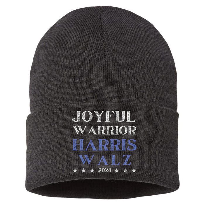 Joyful Warrior For Kamala Harris Tim Walz Waltz 2024 Sustainable Knit Beanie