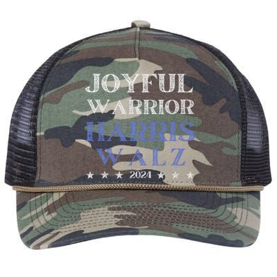 Joyful Warrior For Kamala Harris Tim Walz Waltz 2024 Retro Rope Trucker Hat Cap