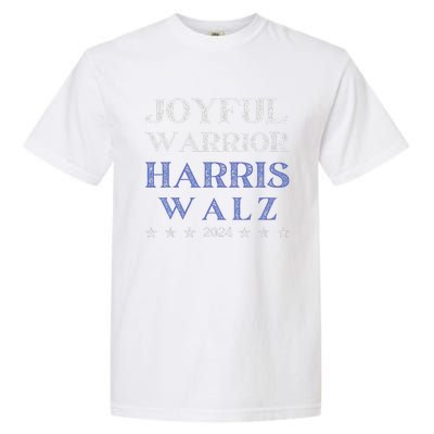 Joyful Warrior For Kamala Harris Tim Walz Waltz 2024 Garment-Dyed Heavyweight T-Shirt