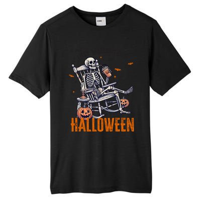 Just Waiting For Halloween Skeleton Halloween Party Matching Gift Tall Fusion ChromaSoft Performance T-Shirt