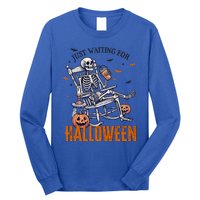 Just Waiting For Halloween Skeleton Halloween Party Matching Gift Long Sleeve Shirt