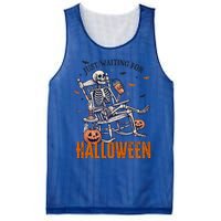 Just Waiting For Halloween Skeleton Halloween Party Matching Gift Mesh Reversible Basketball Jersey Tank