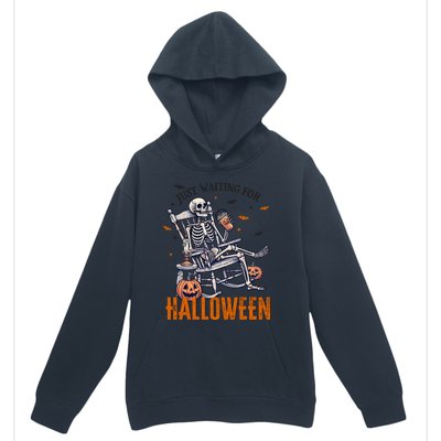 Just Waiting For Halloween Skeleton Halloween Party Matching Gift Urban Pullover Hoodie