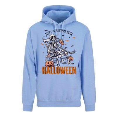 Just Waiting For Halloween Skeleton Halloween Party Matching Gift Unisex Surf Hoodie