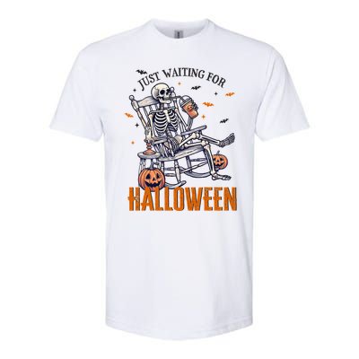 Just Waiting For Halloween Skeleton Halloween Party Matching Gift Softstyle CVC T-Shirt